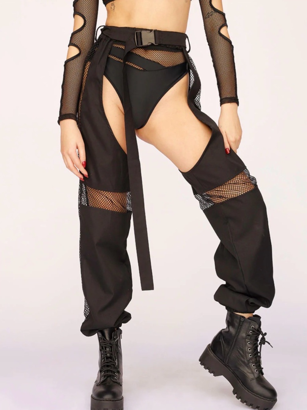NOCTURNAL NATURE FISHNET CHAPS